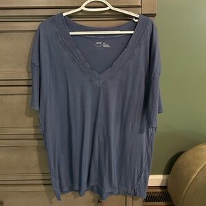 Aerie oversized boyfriend Blue V-Neck T-Shirt